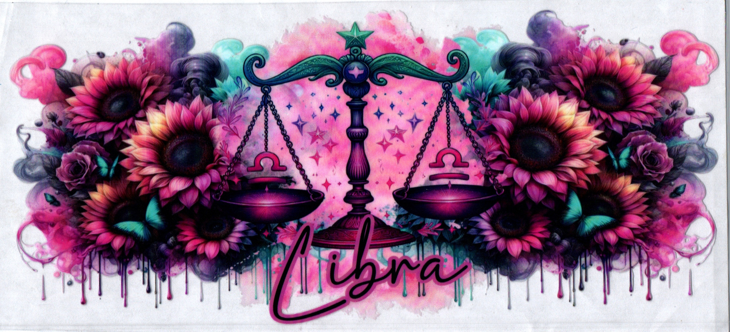 16oz Zodiac Pink Flower Libra 27
