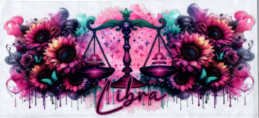16oz Zodiac Pink Flower Libra 27
