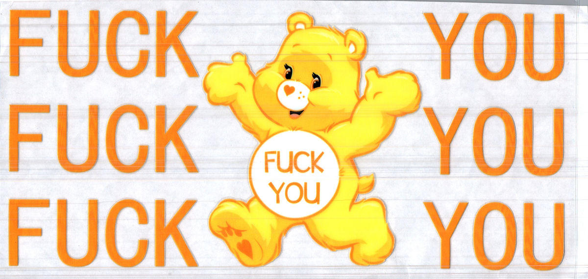 16 oz large yellow f*** you bear assorted 271