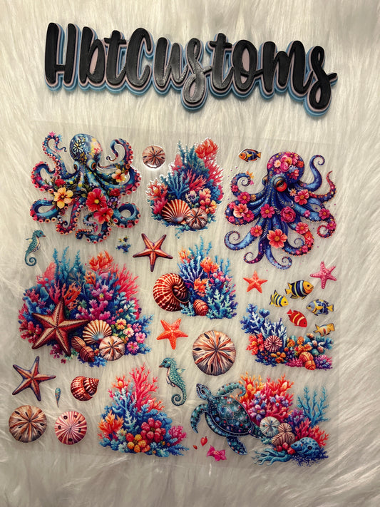 Multicolored Coral w/ Octopi Element