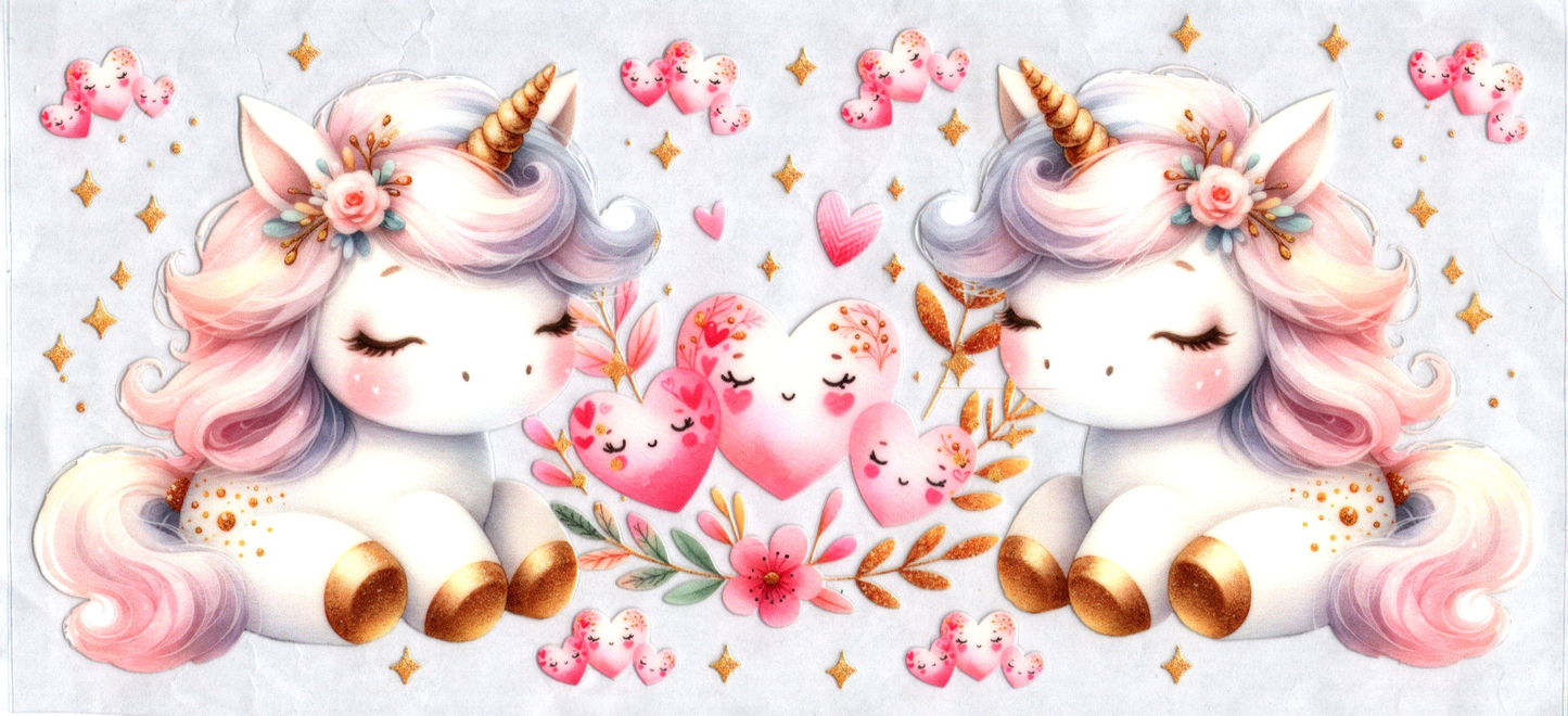 16oz baby unicorn with hearts kids