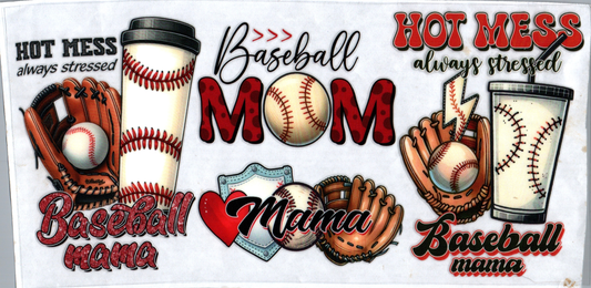 16 oz Hot mess always stressed baseball mom 28