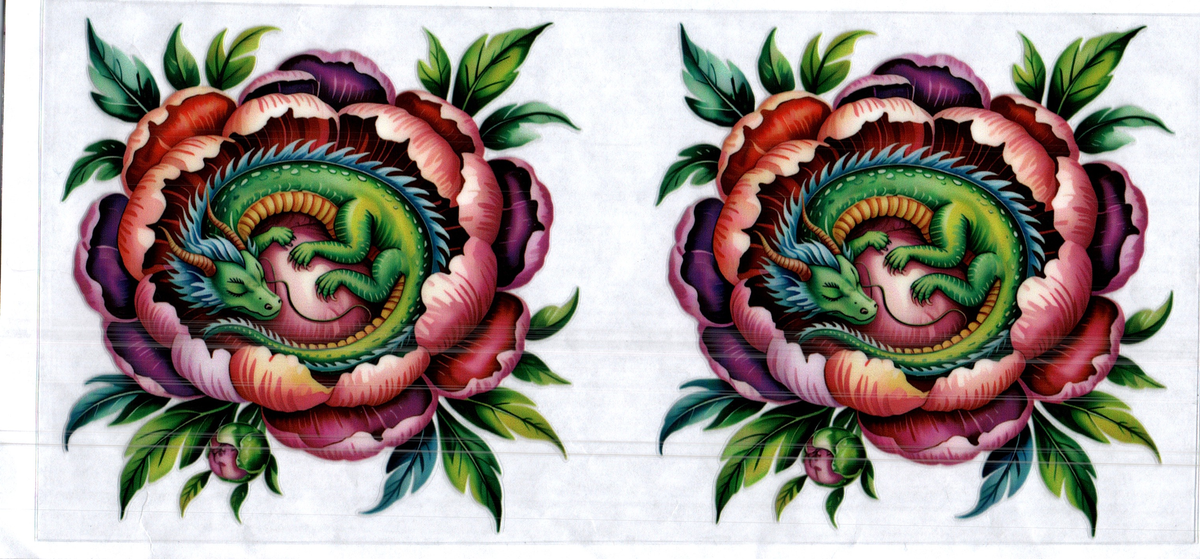 16 oz green sleeping dragon in flower misc 281