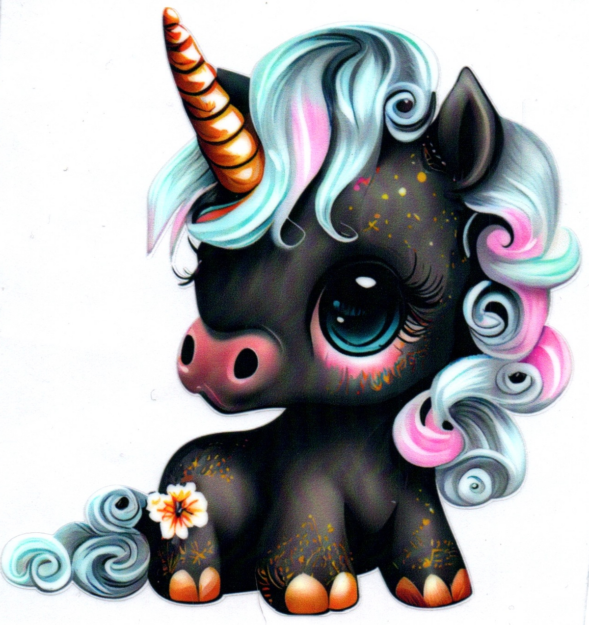 black unicorn blue hair baby 28