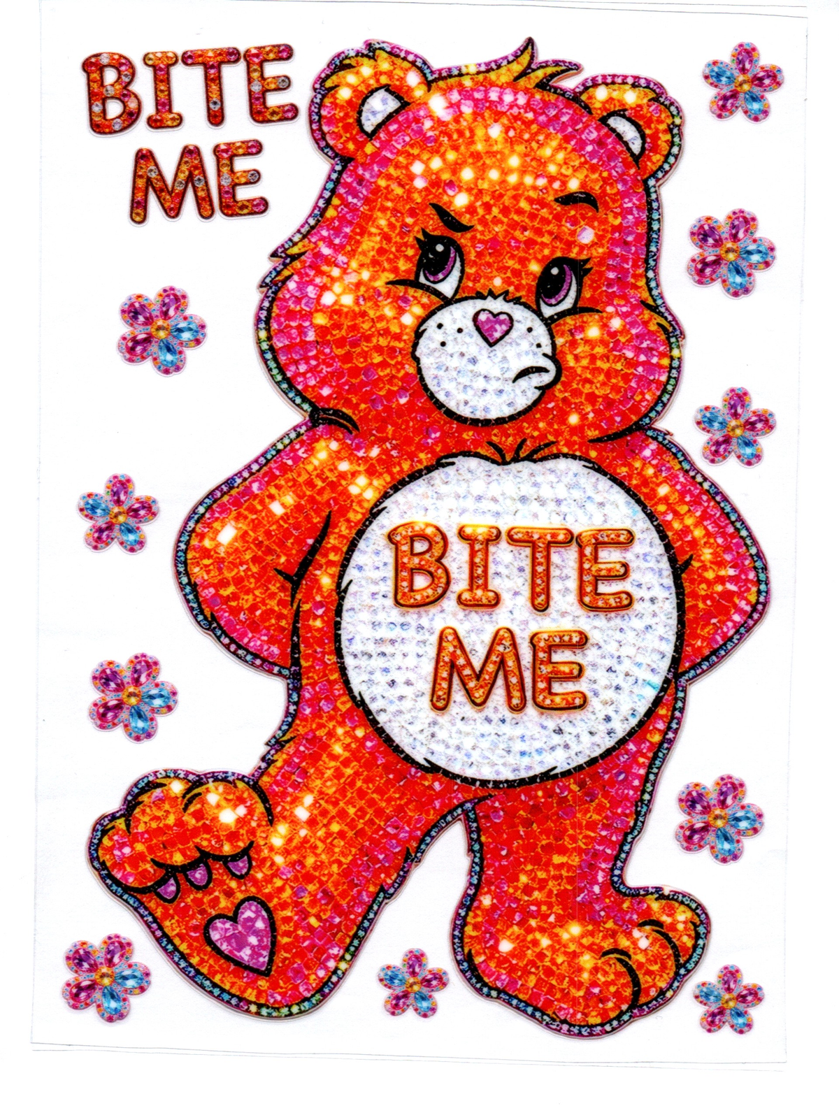 RHINESTONED BITE ME BEAR A5