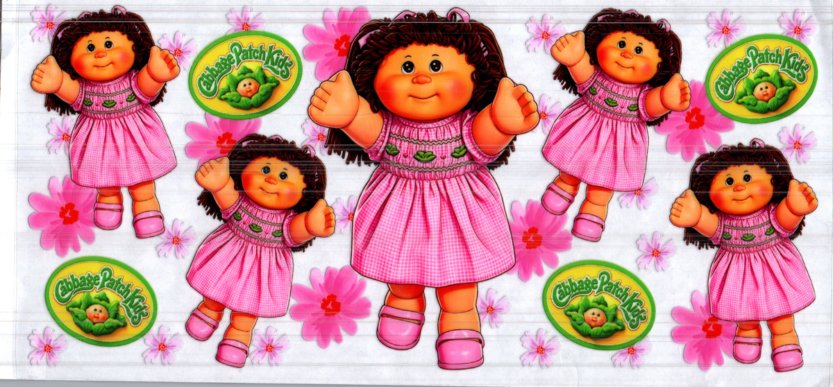 16 oz cabbage doll brown pigtail hair pink dress assorted 290