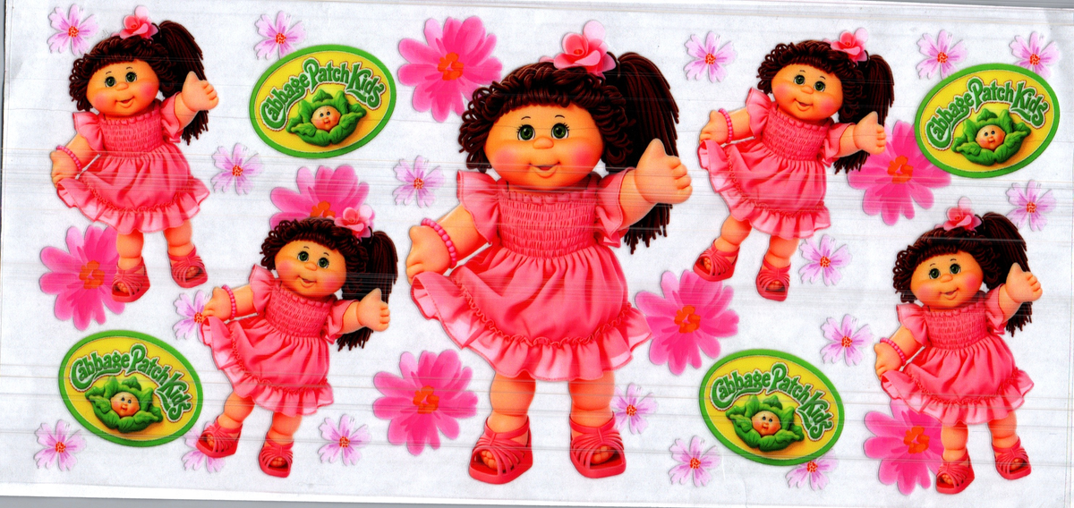 16 oz cabbage doll brown side pony hair red dress assorted 291