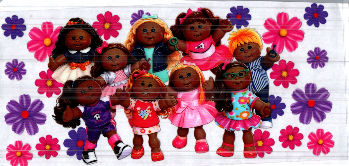 16 oz cabbage doll nine girls red & purple flowers assorted 295