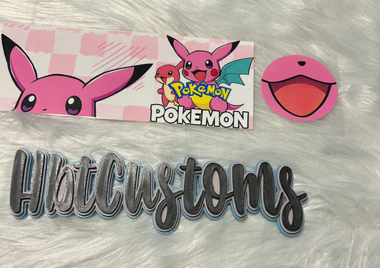 Pink Pokémon 11oz coffee cup wrap w/bottom