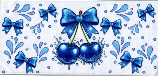 16oz Blue Cherries & Bows 3