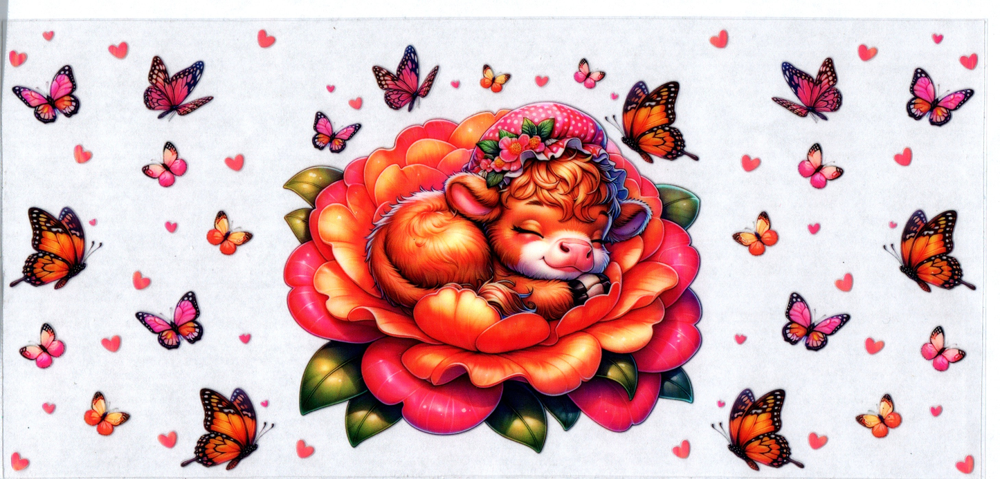 16 oz Baby Cow asleep on flower 3