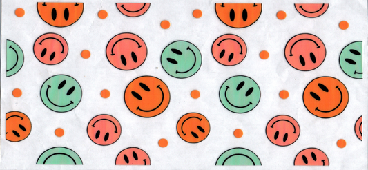16oz green and red happy faces kids