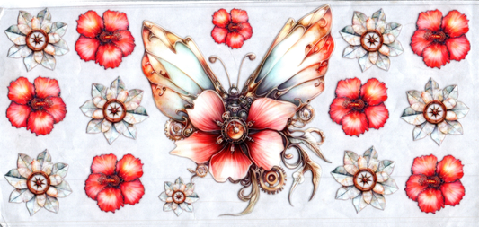16oz Butterfly & Pink Flower Steampunk 30