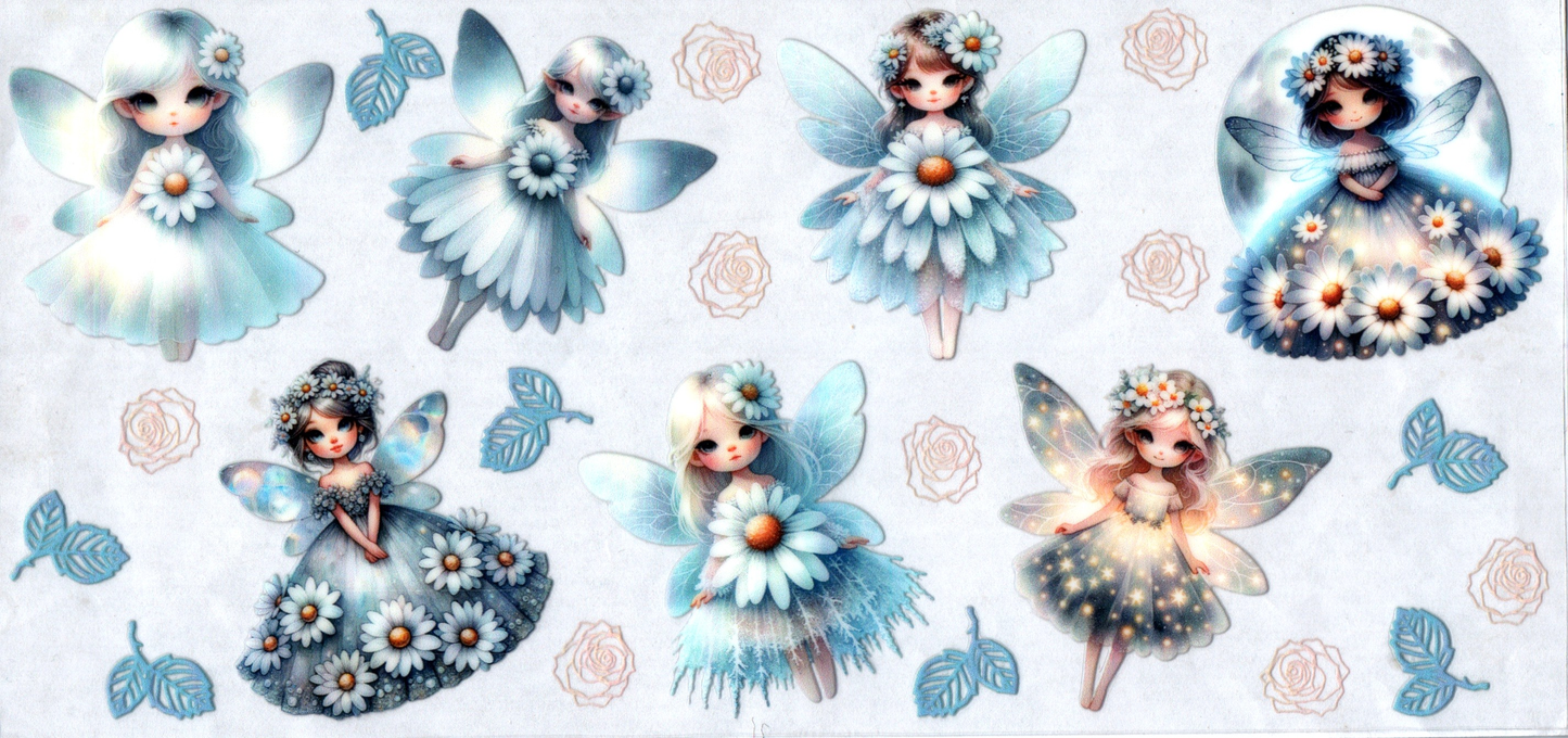 16 oz White Dress Fairies w/daisies