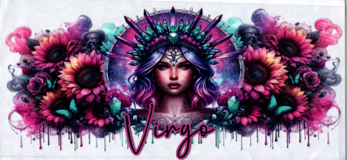 16oz Zodiac Pink Flower Virgo 30