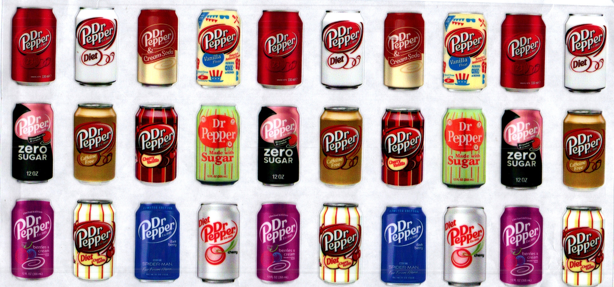 16oz assorted can dr pepper flavors 300