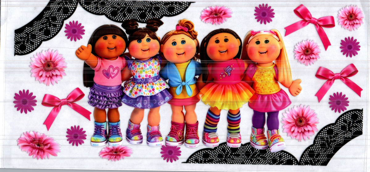 16 oz cabbage doll 5 older girls black lace assorted 301