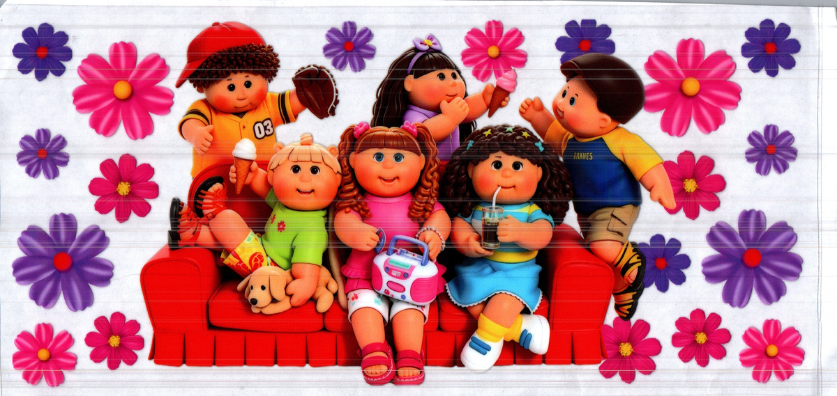 16 oz cabbage doll 6 kids on red couch assorted 303