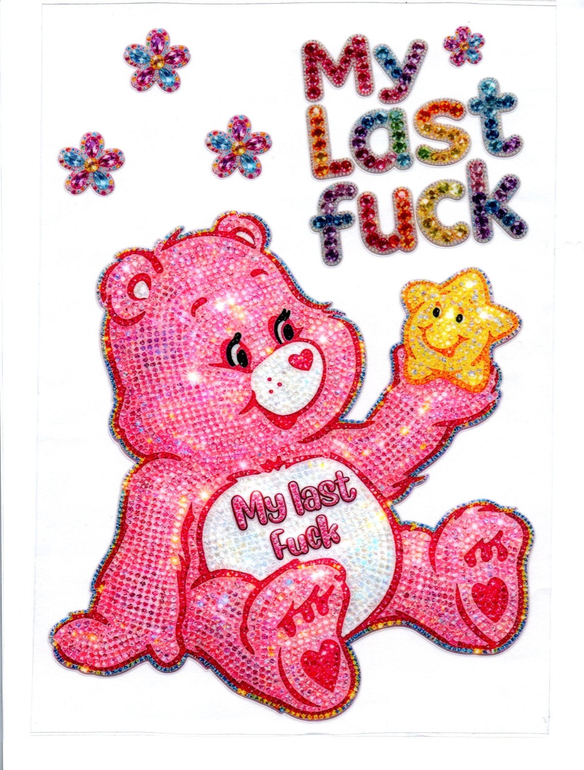 RHINESTONED MY LAST FUCK BEAR A5