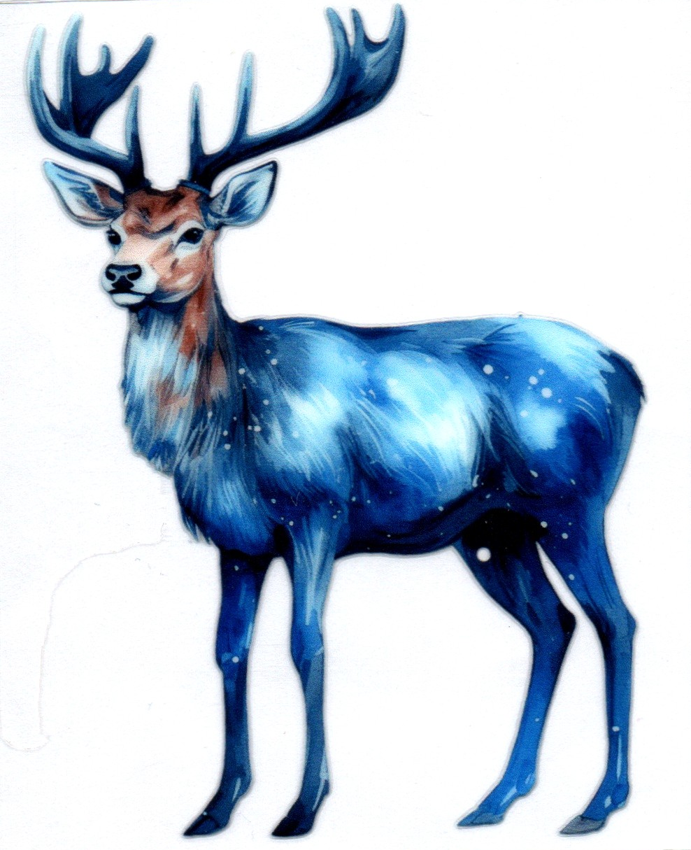 Blue Deer Single Decal 30