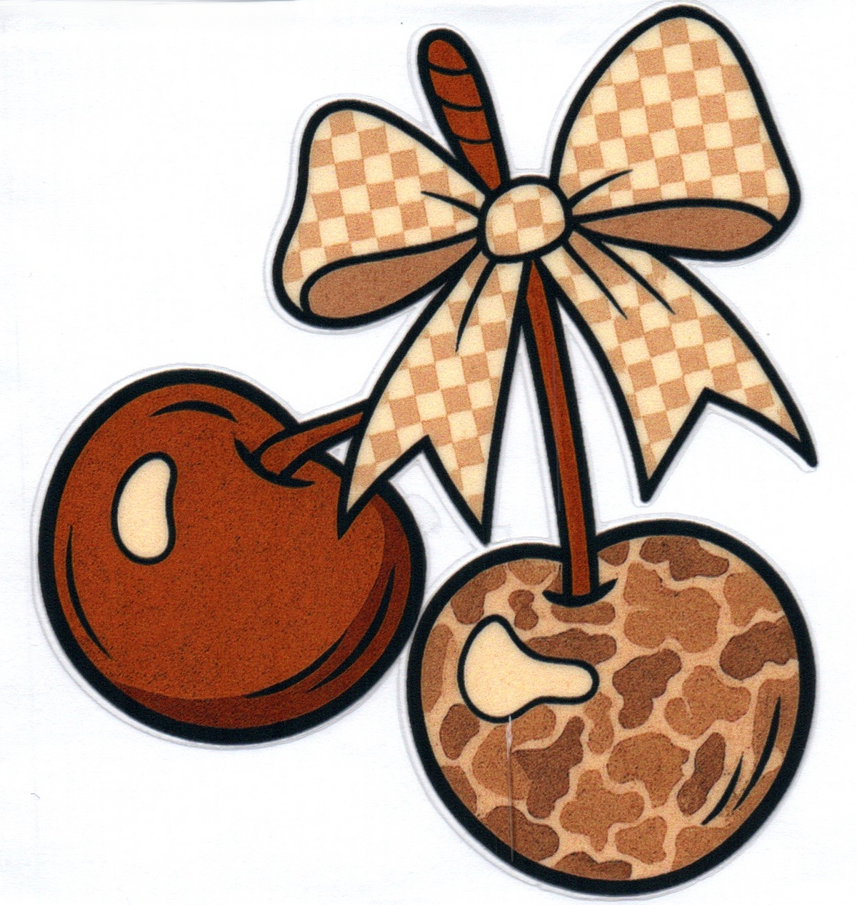 Spotted Cherries w/Bow Single Decal 30