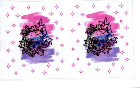 Skull w/flowers Spray Bottle Wrap 30