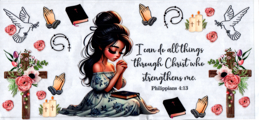 16oz Praying Girl I can do all things Faith 31
