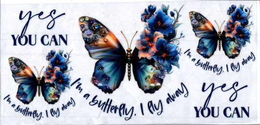 16oz I am butterfly Inspirational
