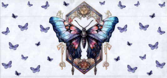 16oz Blue colorful Butterfly 31