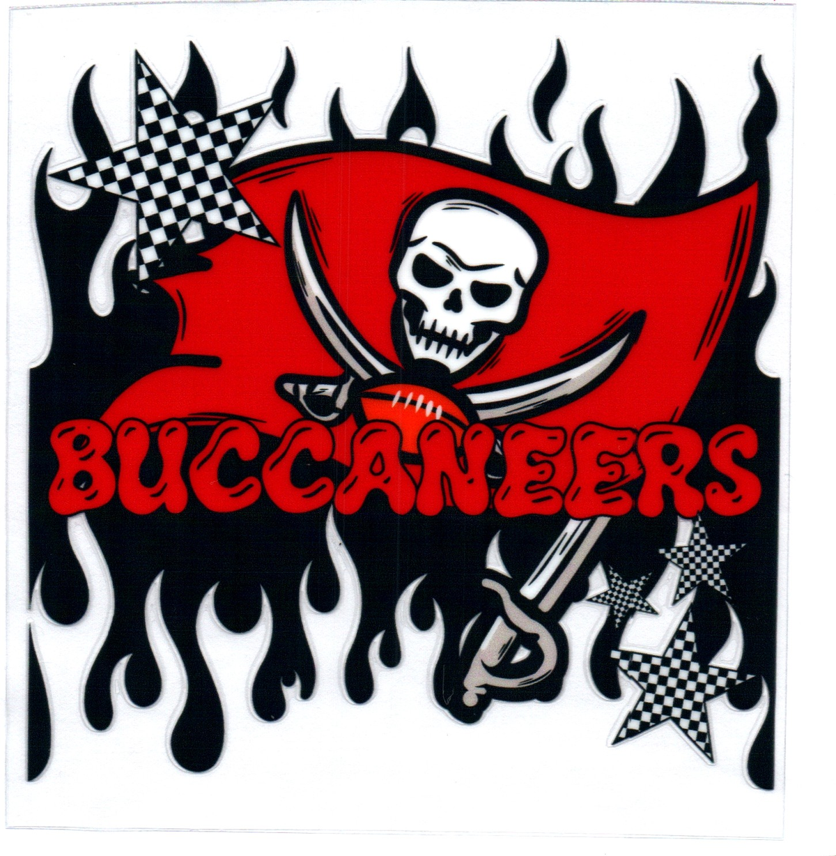 buccaneers dripping flames Single Decal football 31