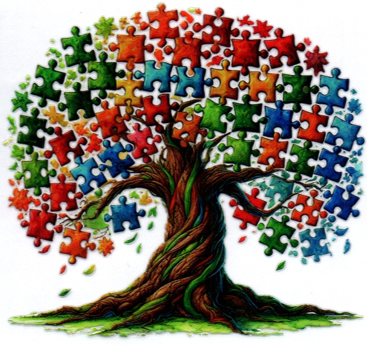 Puzzle piece tree Autism Single Decal 31