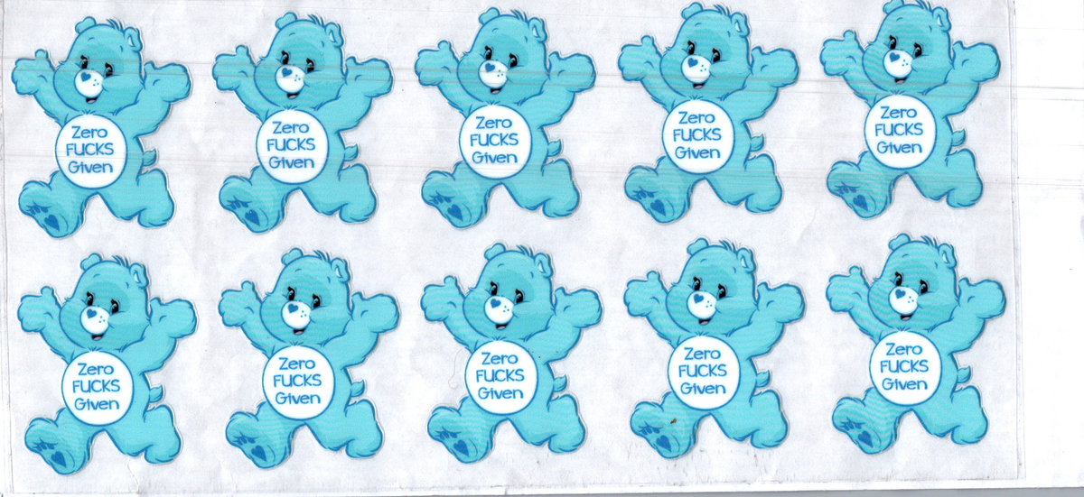 16 oz  zero f***s given blue bear misc 319