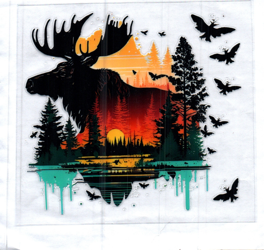 Double Exposed Moose Left Decal