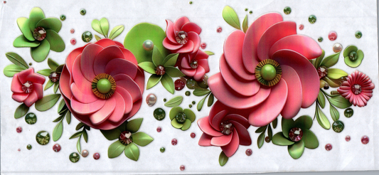 16oz Jeweled Pink Flowers 32