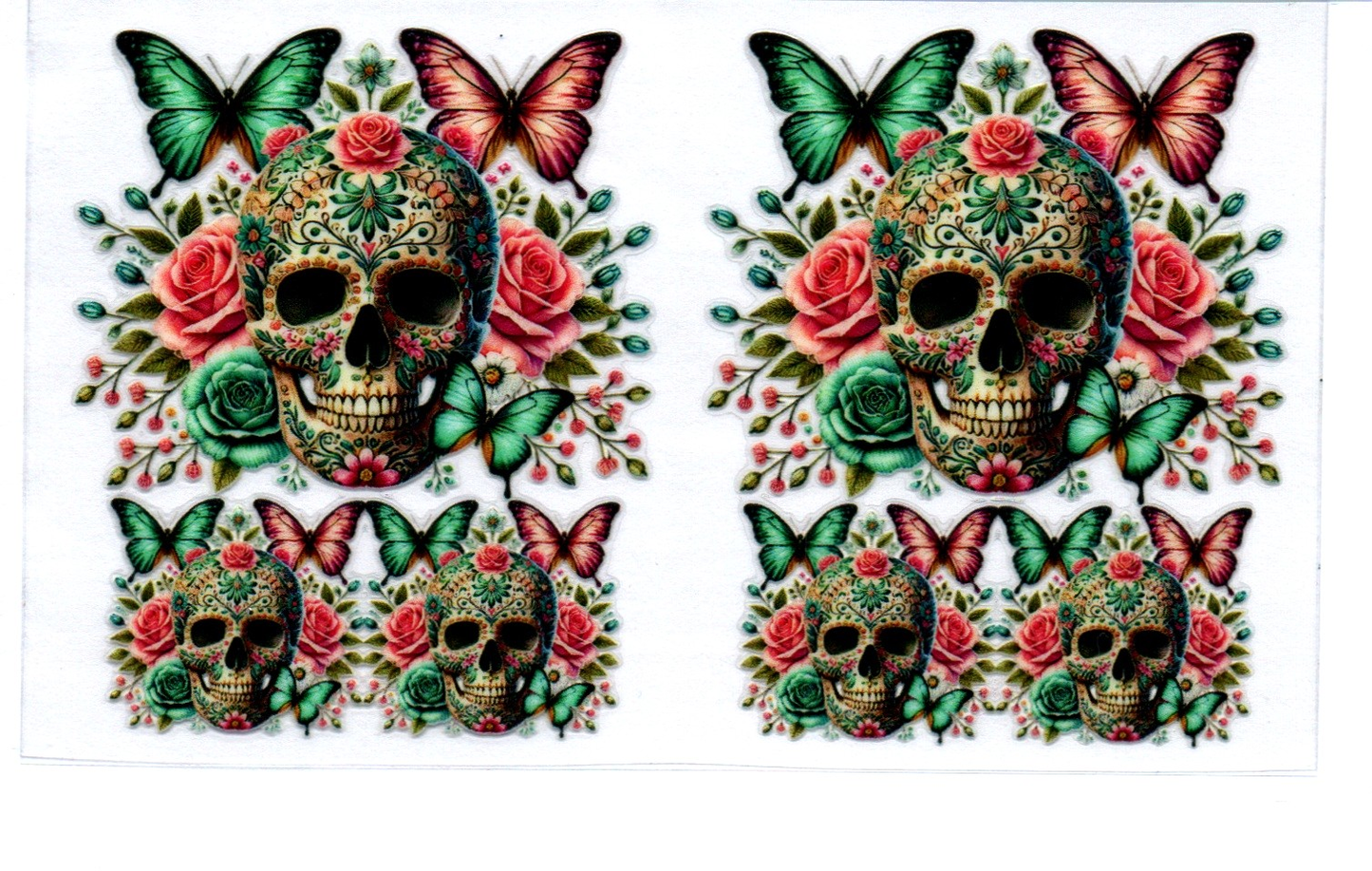 Sugar Skull w/butterflies Spray Bottle Wrap 32