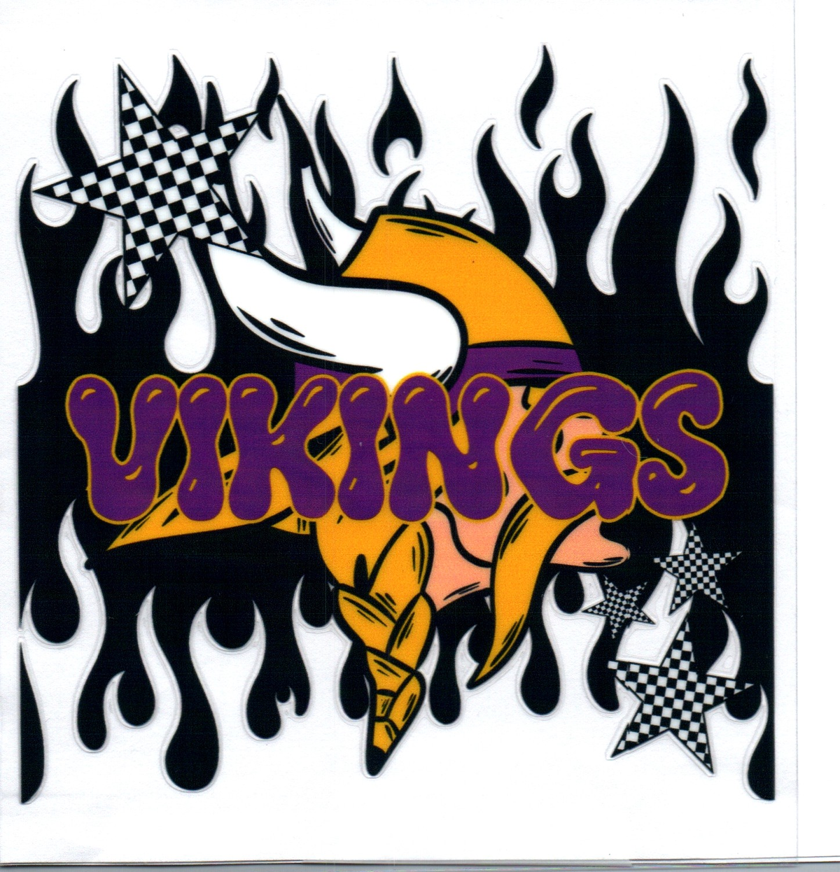 vikings dripping flames Single Decal football 32