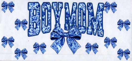 16oz Boy Mom Ble w/bow Lighter blue