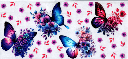 16oz Pink Blue Purple Butterfly 33