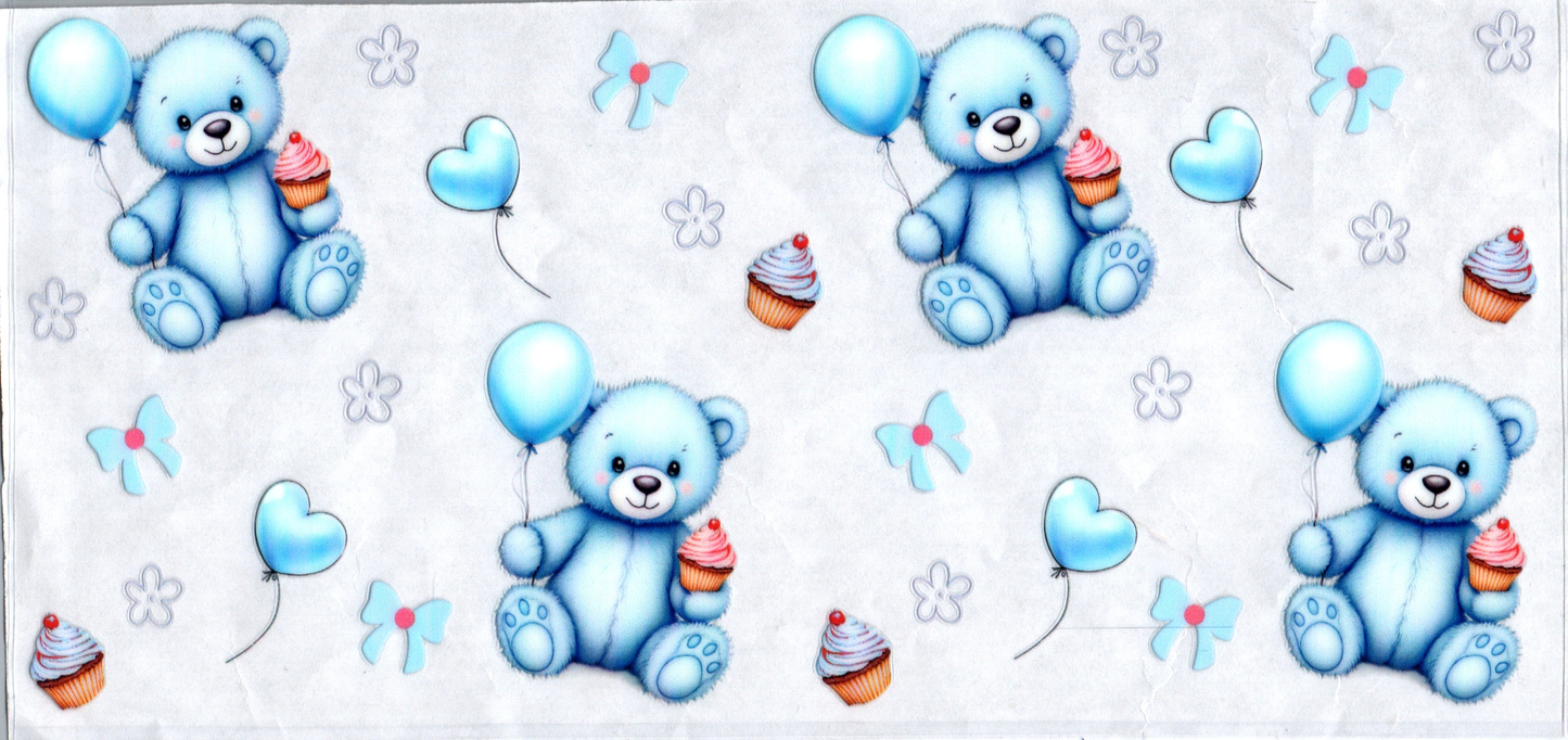 16oz baby blue bears w/cupcakes kids