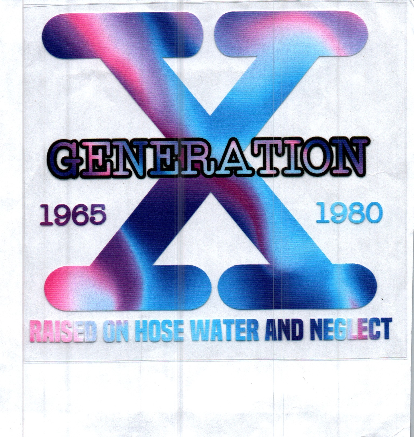 Neon Gen X 1965-1980 Decal