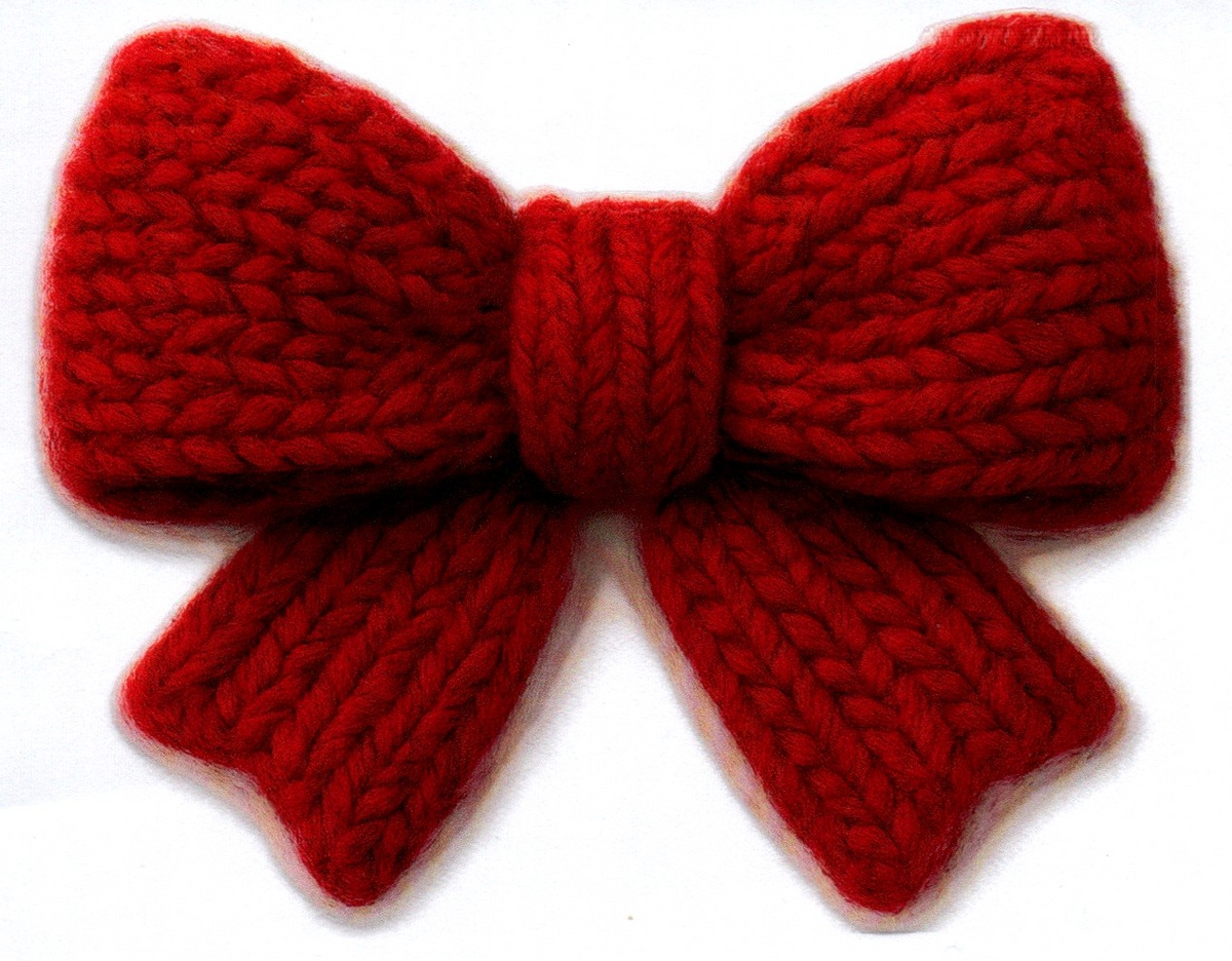 Red knitted Bow Single Decal 32