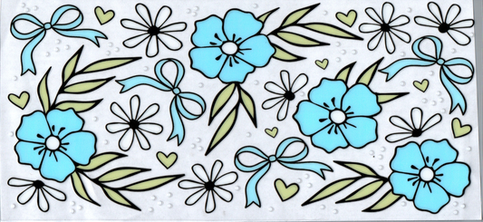 16 oz Blue Flowers 3
