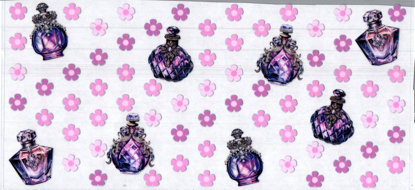 16 oz purple mini bottles w/flowers 3