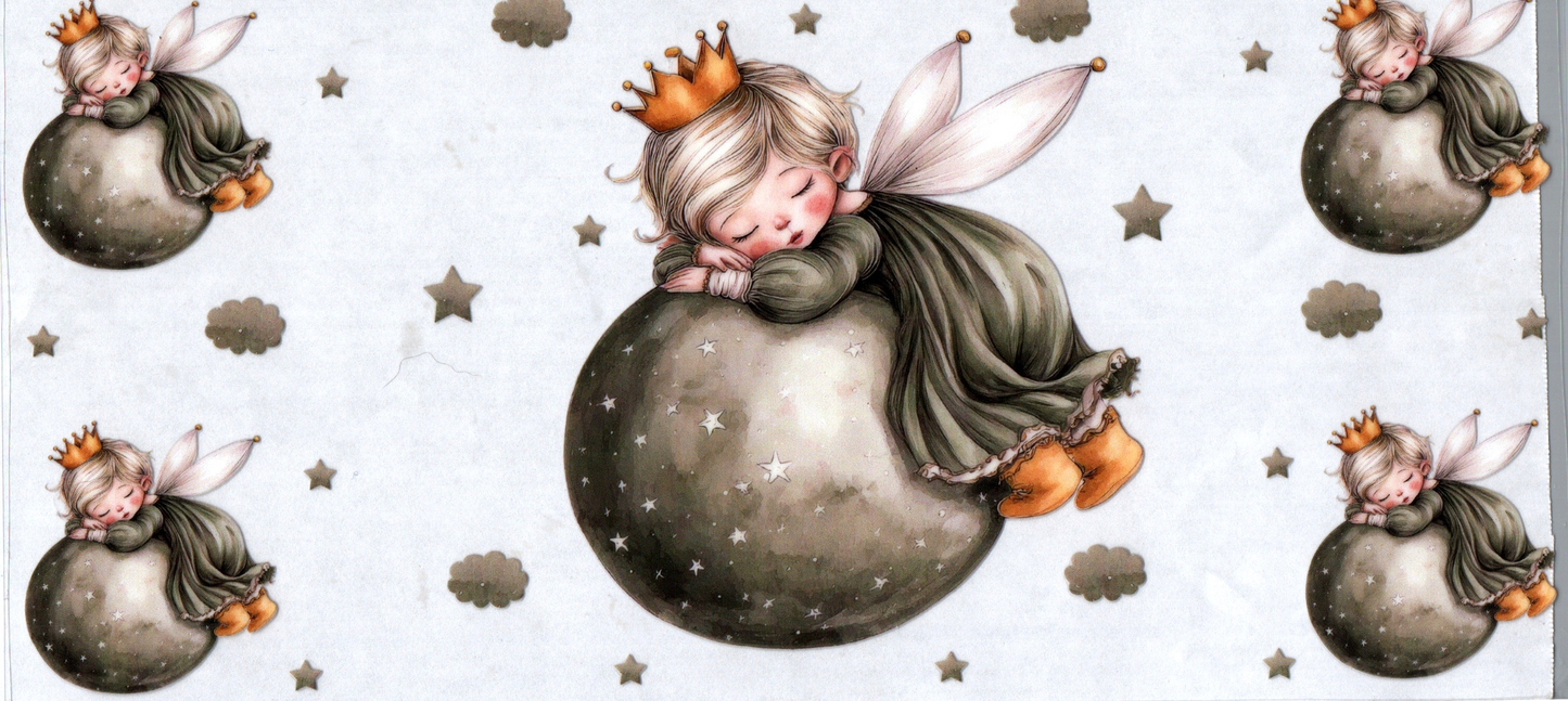 16 oz Child fairy sleeping on moon