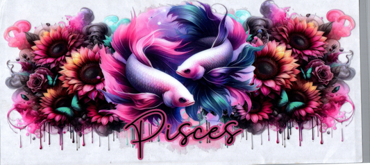 16oz Zodiac Pink Flower Pisces 35