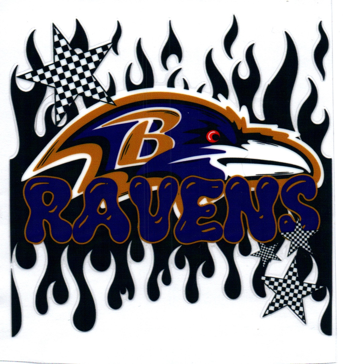 ravens dripping flames Single Decal football 35