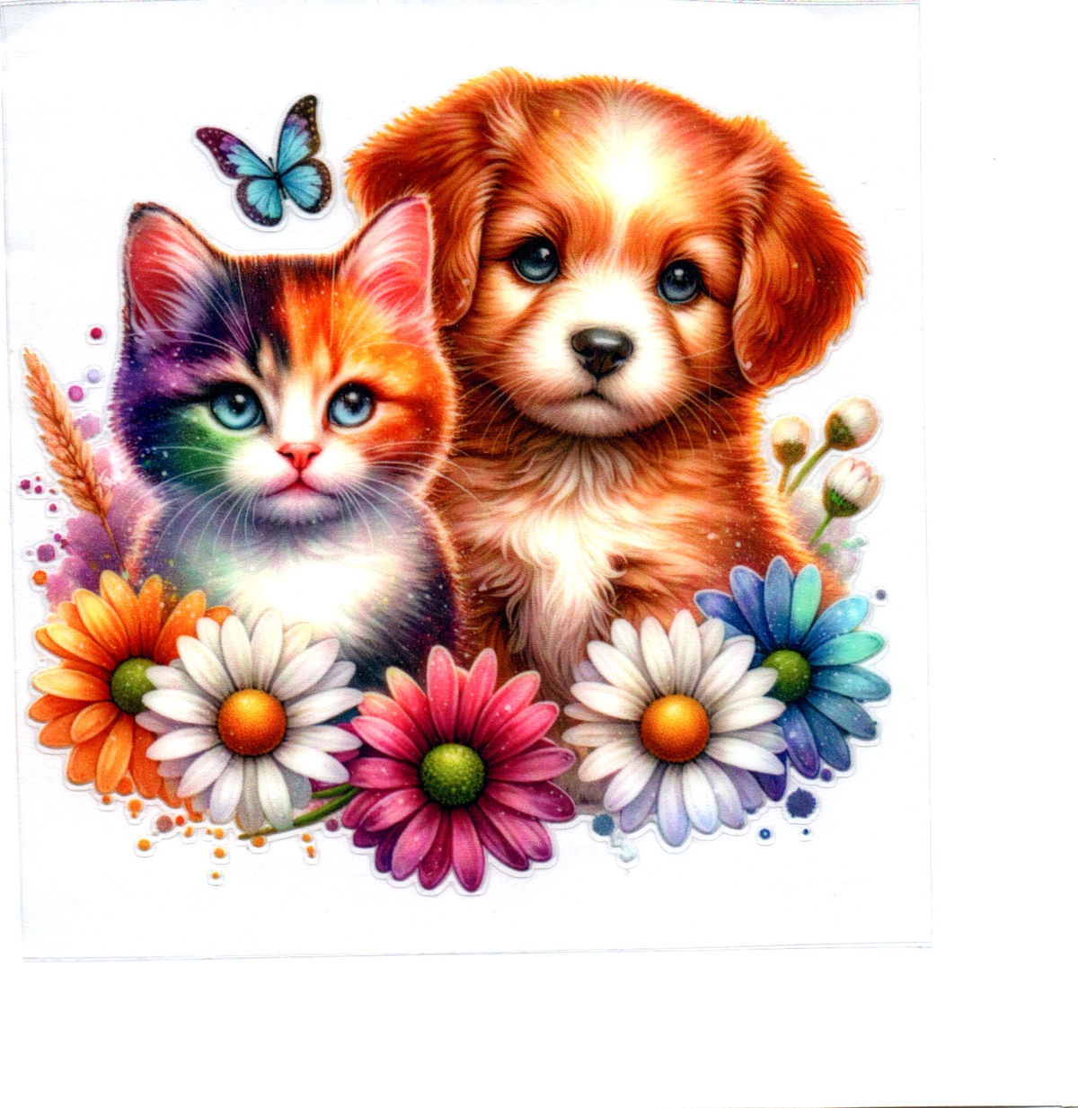 Puppy and kitten Single Decal 35