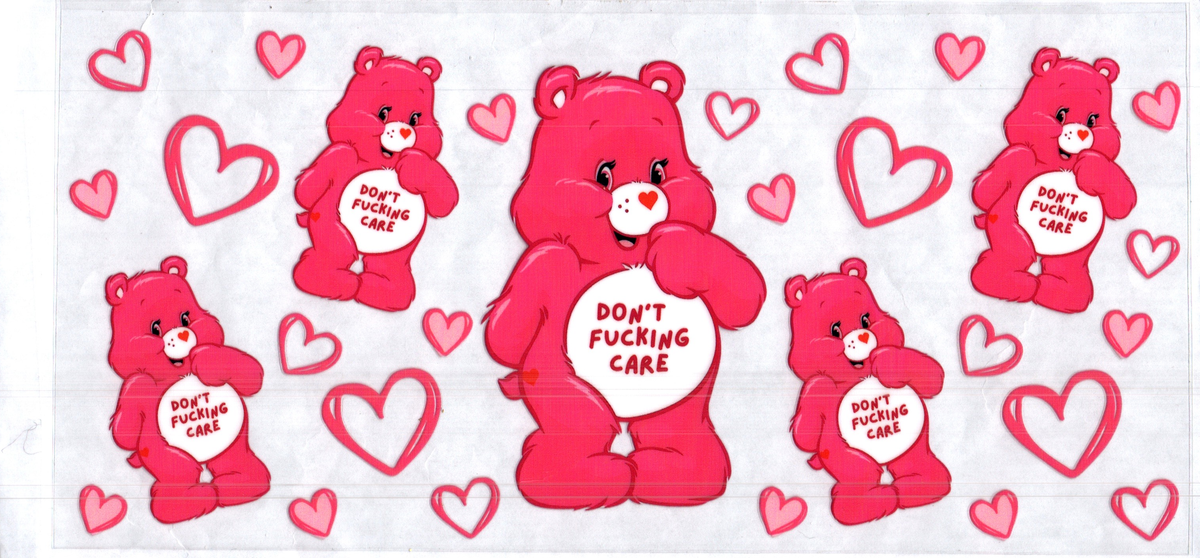 16 oz don't f***ing care bear bear misc 356