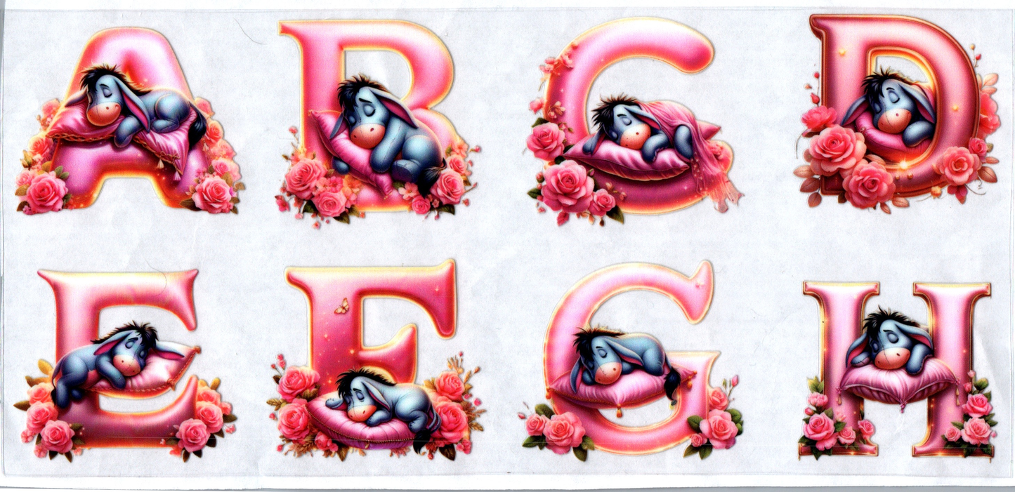 Donkey Pink Letters 16oz  3 pieces