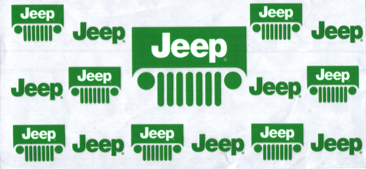 16oz Jeep 3 Green Car Emblem